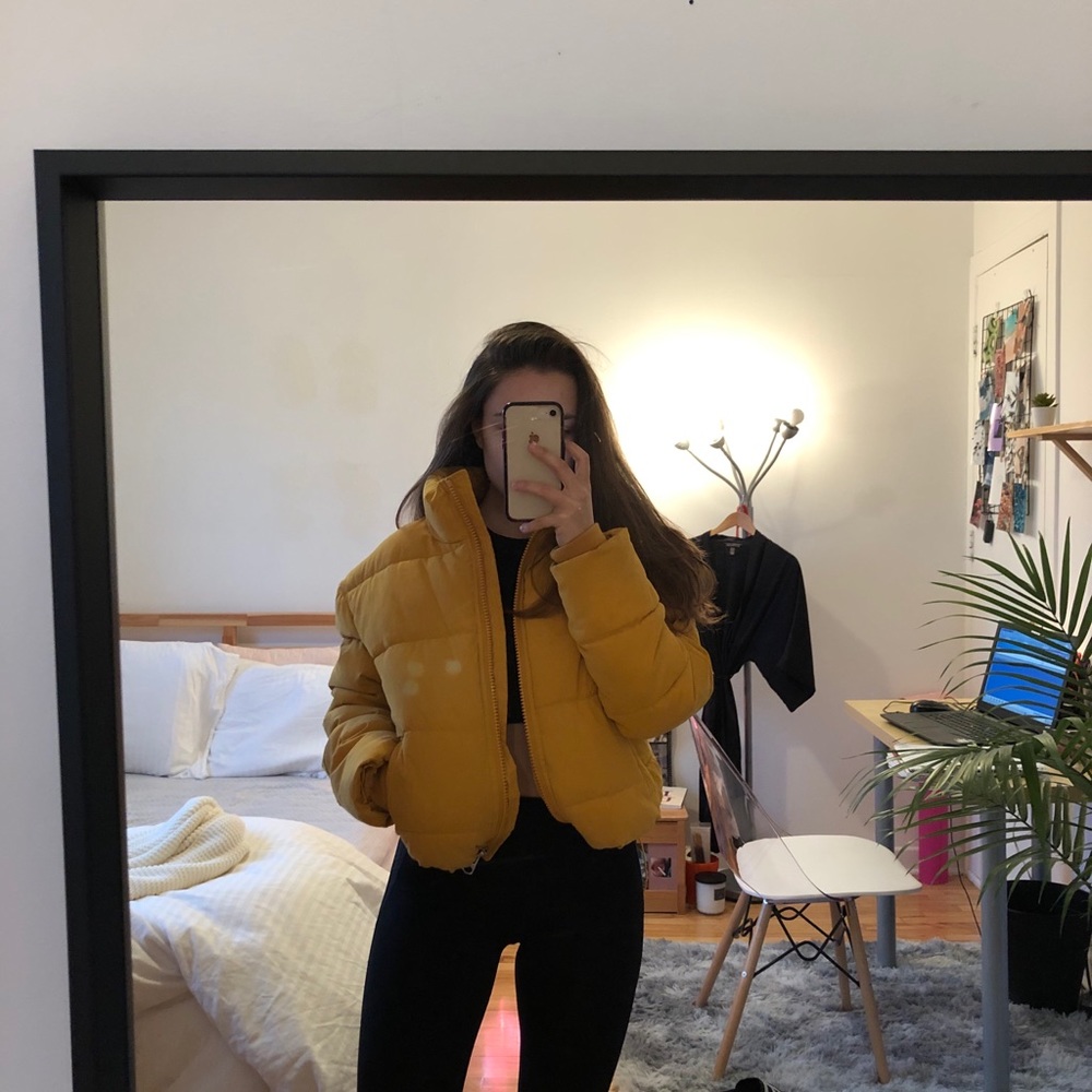 Yellow coat.